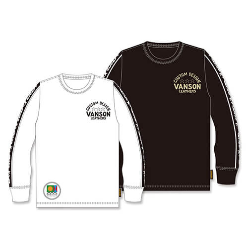 VANSON 天竺ロングTシャツ：各9,790円(税込) COLOR：ホワイト・ブラック SIZE：M・L・XL・XXL